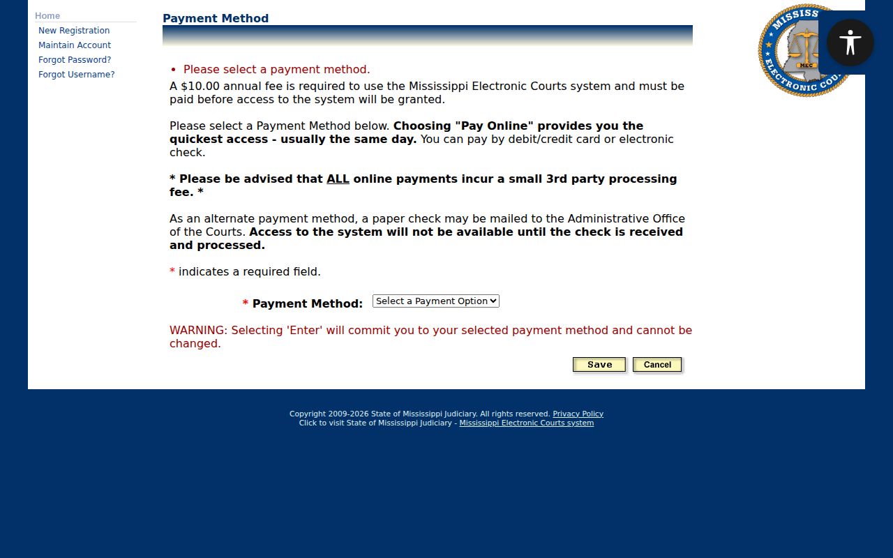 Kemper County case search PAMEC payment-method selection