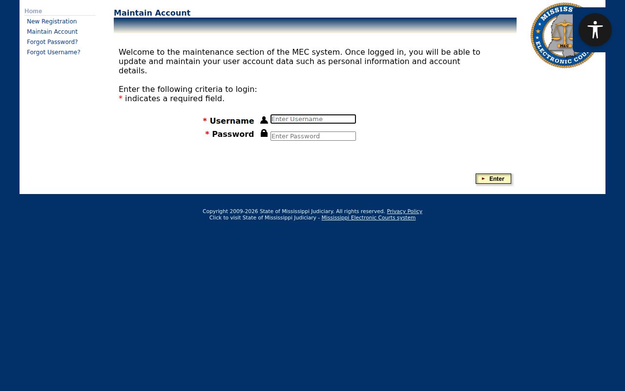 Kemper County court docket remote record access through Mississippi PAMEC